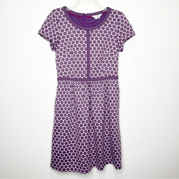 Boden Clementine Jacquard Fit & Flare Dot Sheath Dress Twee Mod - Picture 1 of 12